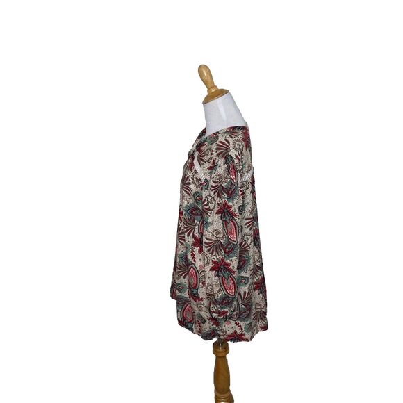 Umgee Tunic Pullover Dress Swing Shift Lightweight Resort Western Peasant Sz M - Picture 2 of 7